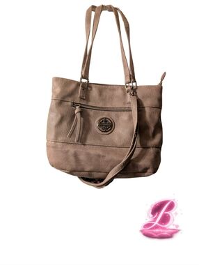 Stone Mountain Leather Multi Pocket Crossbody/Shoulder Bag - Gray-Taupe - NWOT